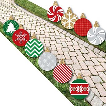 Big Dot of Happiness Ornaments - Outdoor Holiday and Christmas Yard Decorations - 10 pc