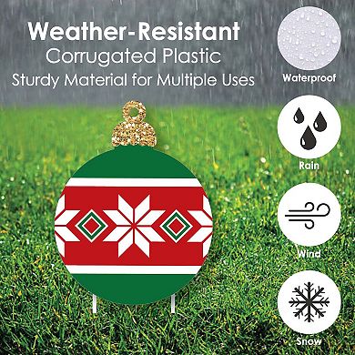 Big Dot of Happiness Ornaments - Outdoor Holiday and Christmas Yard Decorations - 10 Piece