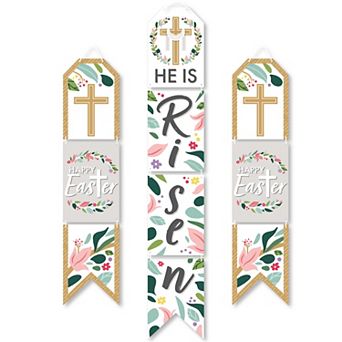 Big Dot of Happiness Religious Easter - Hanging Vertical Paper Door Banners - Christian Holiday Party Wall Decoration Kit - Indoor Door Decor