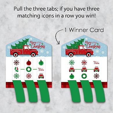 Big Dot Of Happiness Merry Little Christmas Tree Party Game Cards Pull Tabs 3-in-a-row 12 Ct