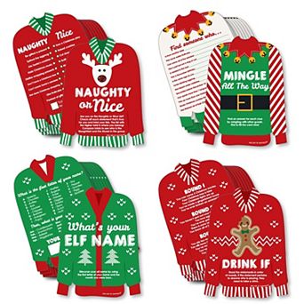 Big Dot Of Happiness Ugly Sweater 4 Christmas Party Games 10 Cards Each Gamerific Bundle