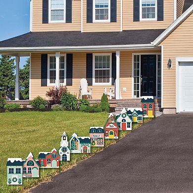 Big Dot of Happiness Christmas Village - Outdoor Holiday Winter Houses Yard Decorations - 10 Piece