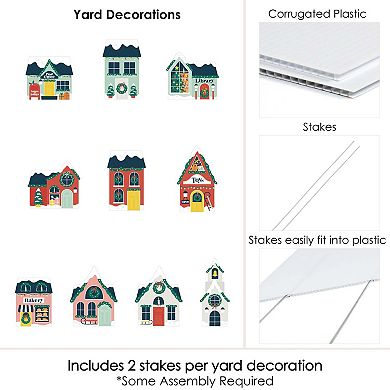 Big Dot of Happiness Christmas Village - Outdoor Holiday Winter Houses Yard Decorations - 10 Piece