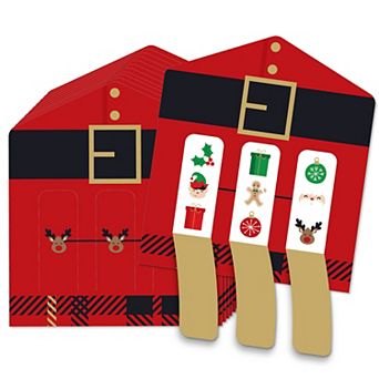 Big Dot Of Happiness Jolly Santa Claus Christmas Game Cards - Pull Tabs 3-in-a-row 12 ct