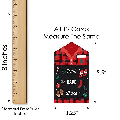 Big Dot Of Happiness Christmas Pajamas Party Game Cards Truth, Dare, Share Pull Tabs 12 Ct