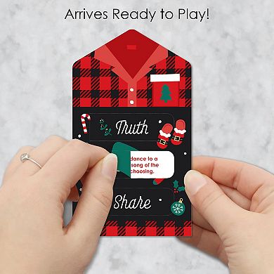 Big Dot Of Happiness Christmas Pajamas Party Game Cards Truth, Dare, Share Pull Tabs 12 Ct