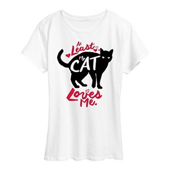 Women's At Least My Cat Loves Me Graphic Tee