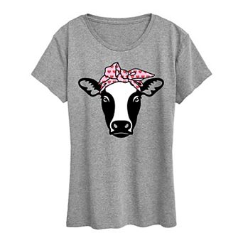 Women's Cow Heart Bandana Graphic Tee