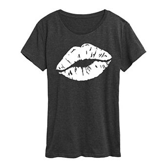 Women's White Lips Graphic Tee