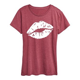 Women's White Lips Graphic Tee