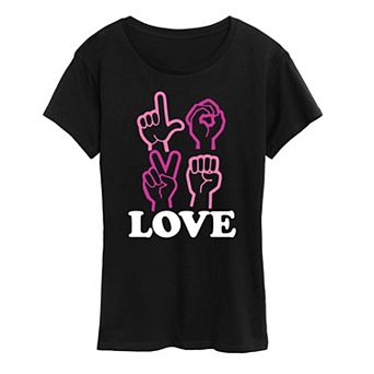 Women's Love Sign Language Graphic Tee