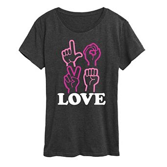 Women's Love Sign Language Graphic Tee