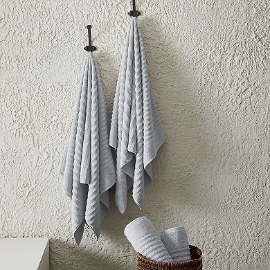 Madelinen 6-Pack Zero Twist Textured Bath Towel Set