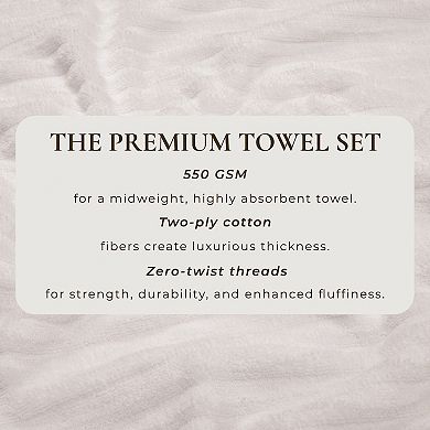 Madelinen® 6-Piece Zero Twist Combed Cotton Textured Bath Towel Set