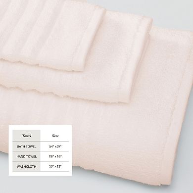 Madelinen 6-Pack Zero Twist Textured Bath Towel Set