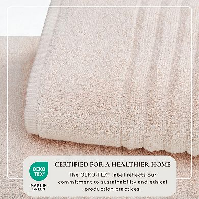 Madelinen® 6-Piece Zero Twist Combed Cotton Textured Bath Towel Set