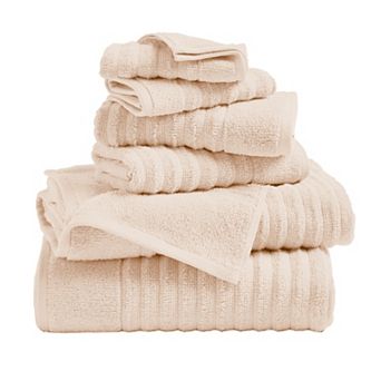 Madelinen® 6-Pack Zero Twist Textured Bath Towel Set