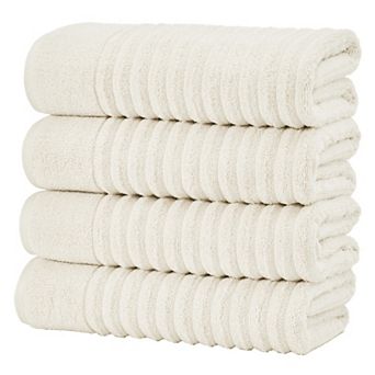 Madelinen® 4-Pack Zero Twist Textured Bath Towel Set