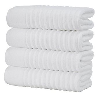 Madelinen® 4-Pack Zero Twist Textured Bath Towel Set
