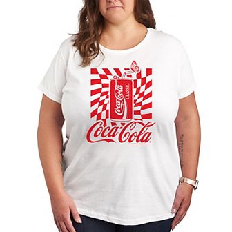 Plus Coca-Cola Warped Grid With Can Graphic Tee