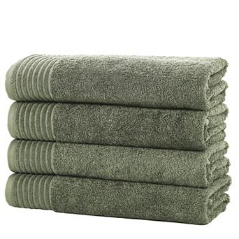 Madelinen® 4-Pack Featherspun Cotton Quick-Dry Bath Towel Set