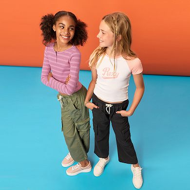 Girls 7-16 Roxy Wide Leg Canvas Cargo Pants