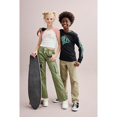 Girls 7 16 Roxy Wide Leg Canvas Cargo Pants
