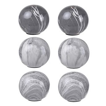 A&B Home Marbleized Ball Accents 6 pc Set