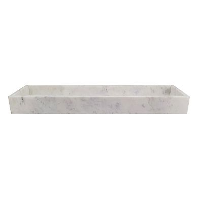 A&B Home Medium White Marble Decorative Tray Table Decor
