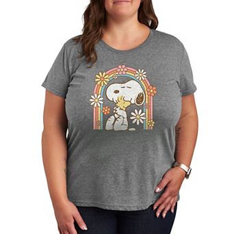 Plus Peanuts Snoopy & Woodstock Rainbow Graphic Tee
