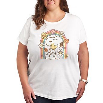 Plus Peanuts Snoopy & Woodstock Rainbow Graphic Tee