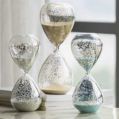 A&B Home Peleus 30-Minute Mercury Glass Finish Hourglass Table Decor