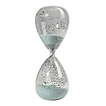 A&B Home 10 in Peleus 60-Minute Silvered Hourglass