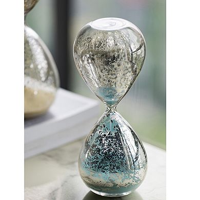 A&B Home 10-in. Peleus 60-Minute Silvered Hourglass