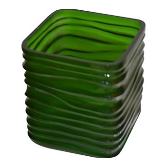 A&B Home Rippled Textured Round Edge Square Vase Table Decor