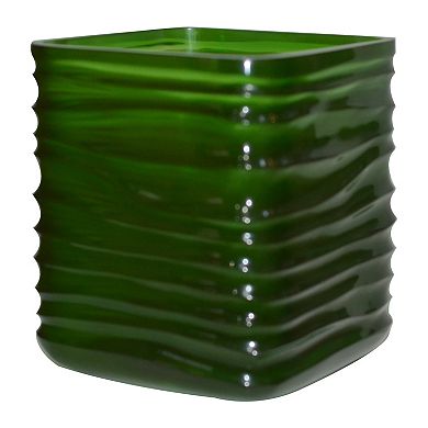 A&B Home Rippled Textured Round Edge Square Vase Table Decor