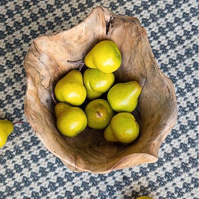 A&B Home Teak Decorative Bowl Table Decor