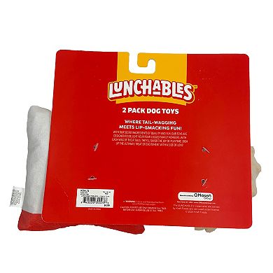 Kraft Lunchables Pizza Box and Cheese Pizza Plush Dog Toys 2-Pack