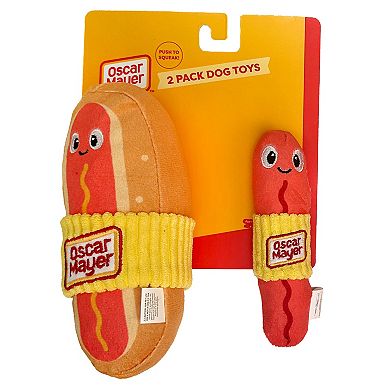 Kraft Oscar Mayer Hot Dogs Plush Dog Toys 2-Pack