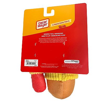Kraft Oscar Mayer Hot Dogs Plush Dog Toys 2-Pack
