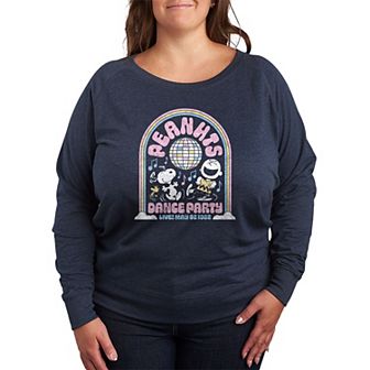 Plus Size Peanuts Peanuts Dance Party French Terry Long Sleeve Tee