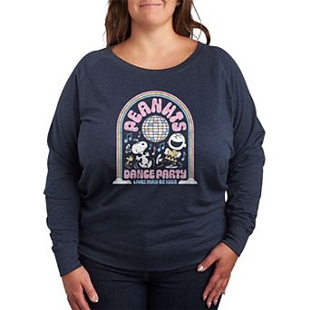 Plus Size Peanuts Peanuts Dance Party French Terry Long Sleeve Tee
