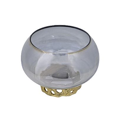 A&B Home Percy Aluminum Lidded Glass Jar Table Decor