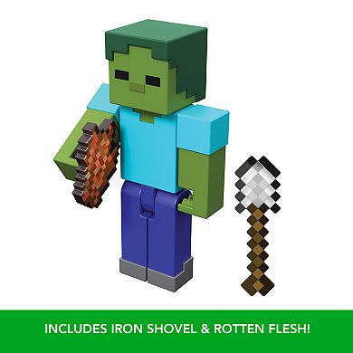 Mattel Minecraft Zombie Action Figure & Accessories 3-Piece Set