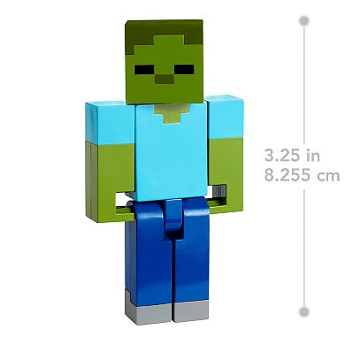 Mattel Minecraft Zombie Action Figure & Accessories 3-Piece Set