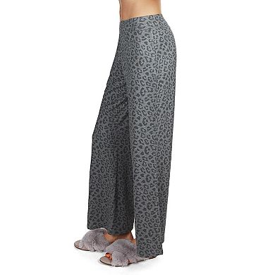 Women's French Terry Cloth Leopard Print Lounge Pants