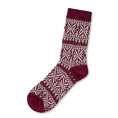 Women's Traditional Cozy Snowflake Crew Sock