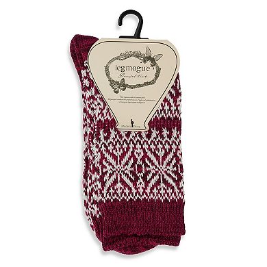 Women's Traditional Cozy Snowflake Crew Sock