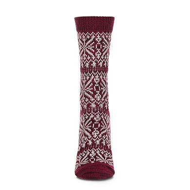 Women's Traditional Cozy Snowflake Crew Sock