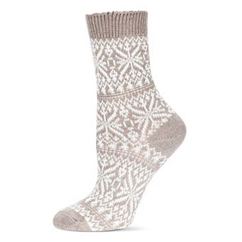 Women's Traditional Cozy Snowflake Crew Sock